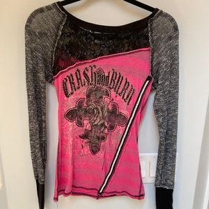 Long sleeve Crash & Burn thermal with lace XS
